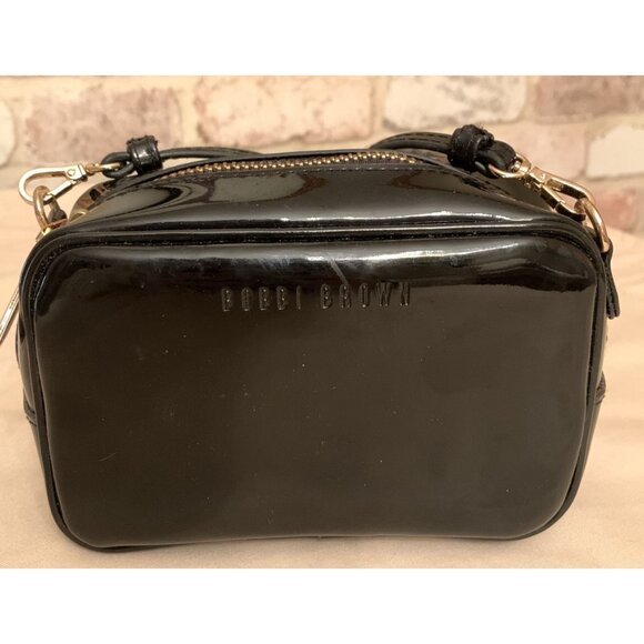 Bobbi Brown Black Patent Leather Mini Crossbody Bag With Red Interior - Picture 1 of 10